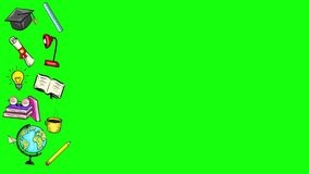 Animated hand drawn education frame template Isolated on green screen. International Teacher's Day or Back to school concept frame or banner template. Education card or banner animation. - Powered by Shutterstock - Get 15% off with code: PIKWIZARD15