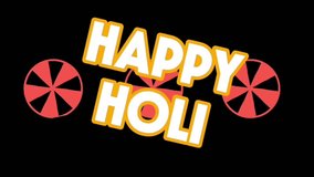 happy holi greeting motion graphic animated 