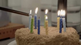 Celebration in Motion: Happy Birthday Cake with Candles in 4K Ultra HD