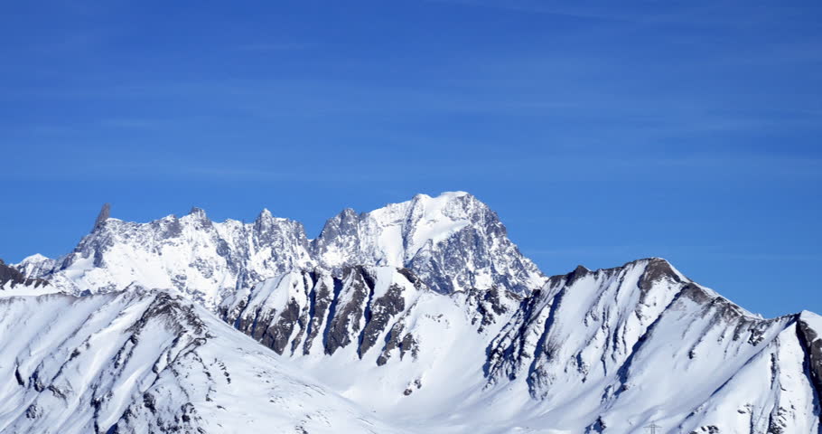 The Mont Blanc and Aiguille Blanche de Peuterey, Alps mountains, France