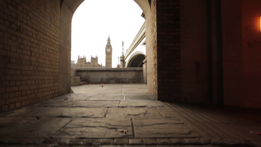 An archway viewing Big Ben in London