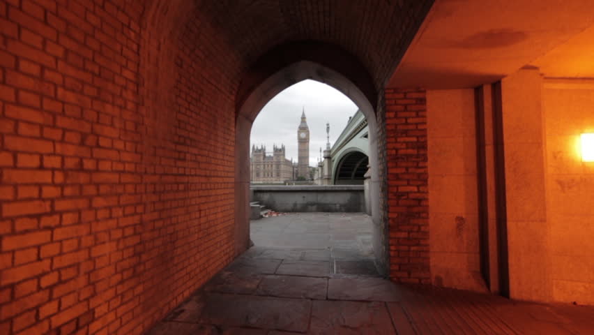 Big Ben viewing from an archway in London