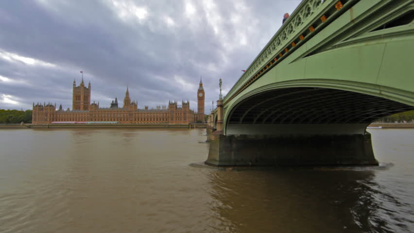 The bridge, Westminster, and Big Ben in London