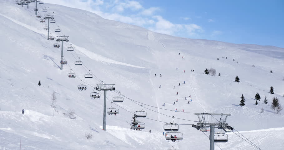 La Rosiere, Les Eucherts, chair lifts, Savoie department, France