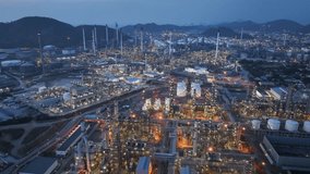 Oil Refinery Gas Chemical Equipment Prodiction import export Concept, Crude Oil Refinery Plant Steel Pump Pipe line and Chimney and Cooling tower, Chemical or Petrochemical Factory plant, industry - Powered by Shutterstock - Get 15% off with code: PIKWIZARD15