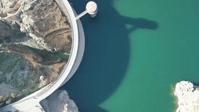 Water Dam Aerial View, Renewable Energy