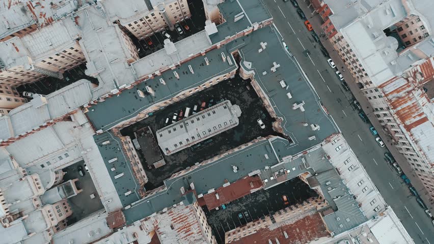 SAINT-PETERSBURG, RUSSIA - JUNE, 2023: Aerial sideways Petersburg central historical cityscape overall plan. Winter palace square Hermitage, Admiralty, St. Isaac