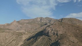 The Cabezón de Oro (in Valencian, Cabeçó d'Or) is a mountain range located in the province of Alicante,. It belongs to the municipalities of Jijona, Relleu and Busot, Alicante, Spain  - stock video