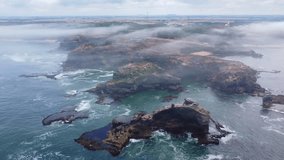 Footage Aerial view of South Australia's Southern Most Point on the Limestone Coast for one of the most most spectacular views of South Australia's most southerly point.
