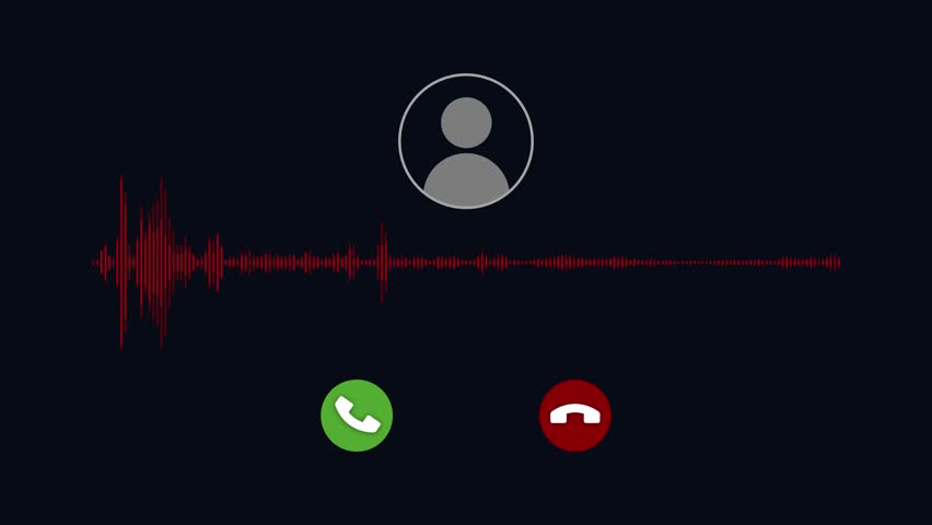 Green accept button and red color call ending button animation with voice spectrum. Concept on voice phishing crime. Royalty-Free Stock Footage #3440917061