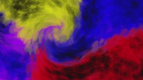 HD seamless looping animation of abstract colorful background with swirl motif and splashes