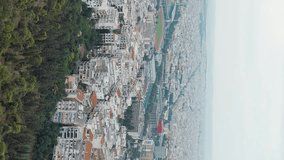 Vertical video. Thessaloniki, Greece. Panorama of the central part of the city. Summer, Aerial View