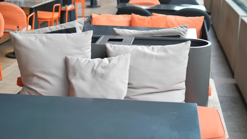 modern sofa at coffee shop for relaxing 