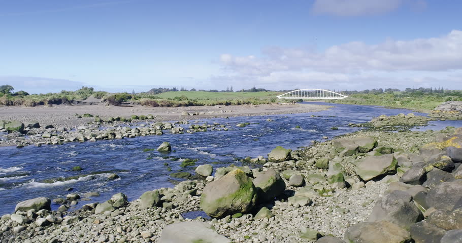 Te Rewa Rewa Bridge on the coastal walkway, New Plymouth New Zealand