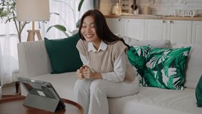 Happy asian senior elderly and daughter have fun with smartphone to talk to online wave hand to webcam glad to say hello.Smiling mature male calling,app for video conversations,enjoy family retirement - Powered by Shutterstock - Get 15% off with code: PIKWIZARD15