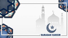Ramadan Kareem greeting animaton video, seamless looping time-lapse virtual 4K video animation background