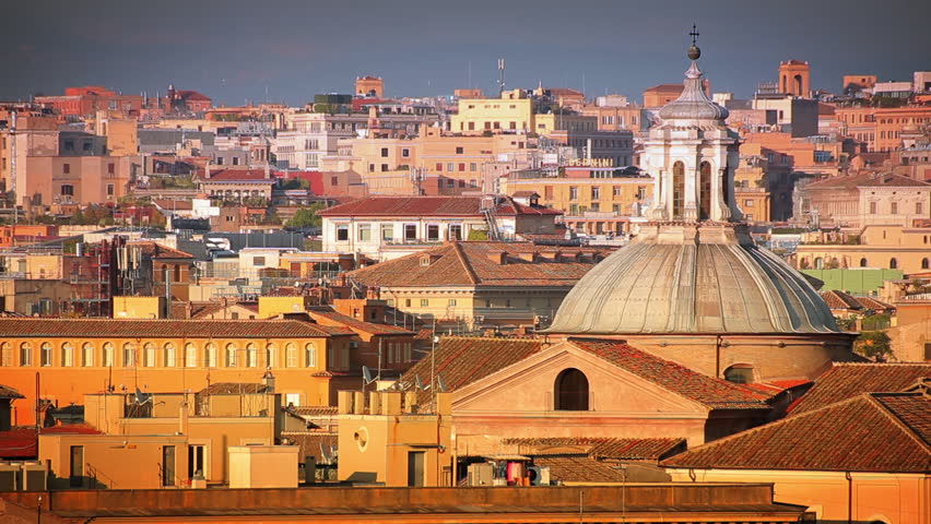 Beautiful shot of the Rome skyline