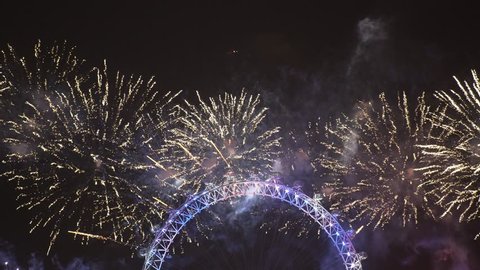 London Eye 2019 New Year Celebration Fireworks 