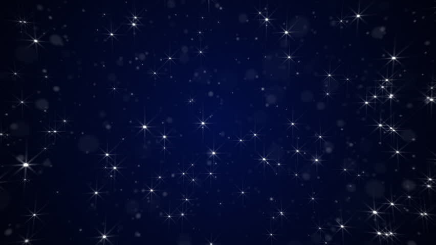 Bright shiny twinkling stars in the night sky moving towards the camera. This glittering starry night motion background is full HD and a seamless loop.