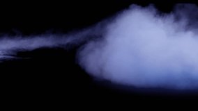 Soft  Smoke Fog in Slow Motion on Dark Backdrop. Realistic Atmospheric Gray Smoke on Black Background. White Fume Slowly Floating Rises Up. Abstract Haze Cloud. Animation Mist Effect. Smoke 3D Render