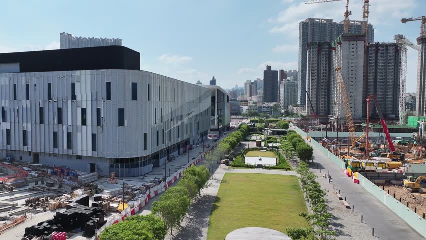 Kai Tak Sports Park Cruise Terminal Hong Kong Kowloon, a multi-purpose athletes venue stadium and public sports ground with commercial and residential construction project near Victoria harbour