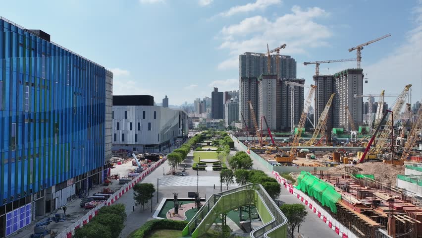 Kai Tak Sports Park Cruise Terminal Hong Kong Kowloon, a multi-purpose athletes venue stadium and public sports ground with commercial and residential construction project near Victoria harbour