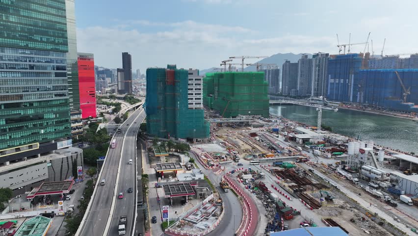 Kai Tak Sports Park Cruise Terminal Hong Kong Kowloon, a multi-purpose athletes venue stadium and public sports ground with commercial and residential construction project near Victoria harbour