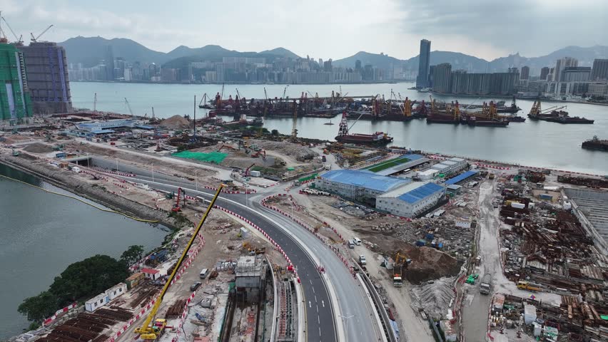 Kai Tak Sports Park Cruise Terminal Hong Kong Kowloon, a multi-purpose athletes venue stadium and public sports ground with commercial and residential construction project near Victoria harbour