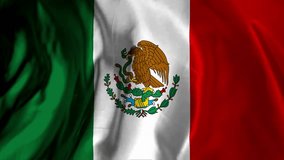 Mexico flag waving animation, 4K video background, official colors.  Realistic Animation․