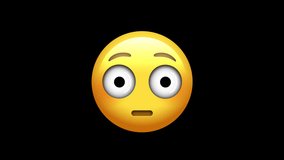 Flushed Face Emoji Animated on a Transparent Background. 4K Loop Animation with Alpha Channel. - Powered by Shutterstock - Get 15% off with code: PIKWIZARD15