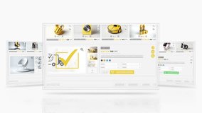Online marketplace website animation. E-commerce and yellow shopping products. Marketing, commerce and for sales product homepage. - Powered by Shutterstock - Get 15% off with code: PIKWIZARD15