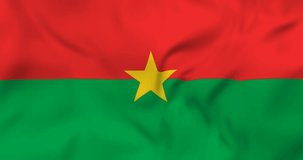 Waving flag of Burkina Faso. 3d seamless animation in 4k resolution video.