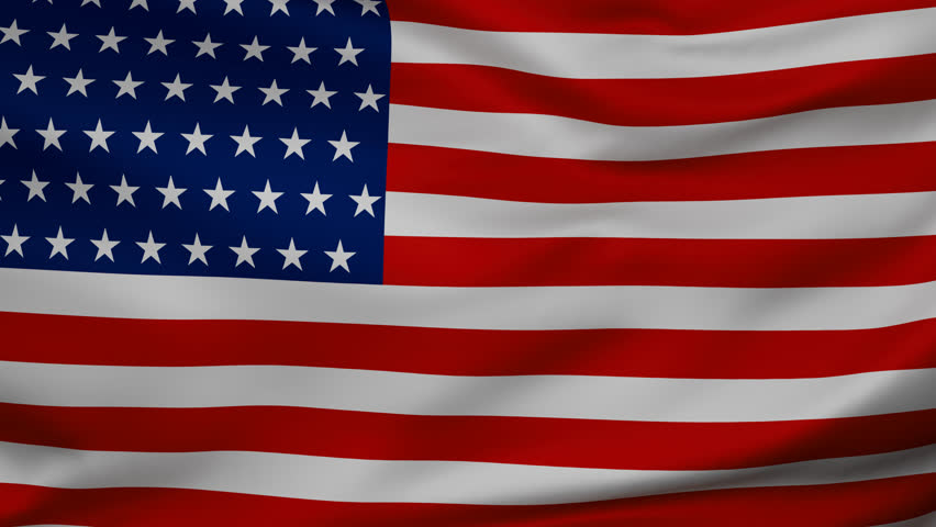 United States of America or USA wavy flag swaying in the wind, looped endless cycled video, full screen covers flag background