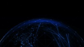 Abstract vizualization of technology, globalization animation, realistic animated Earth planet. Network connectivity in Europe, messaging, AI, data transfer across the globe motion graphic concept. - Powered by Shutterstock - Get 15% off with code: PIKWIZARD15