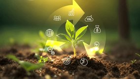 Circular economy concept for future business growth and environmental sustainability and reduce pollution for future business and environmental growth.4k corporate video4k corporate video - Powered by Shutterstock - Get 15% off with code: PIKWIZARD15
