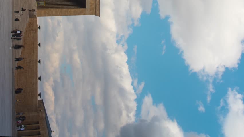 Timelapse of the tourists visiting the Mausoleum of Ataturk, Ankara, Turkey. 4K Timelapse. High quality 4k footage