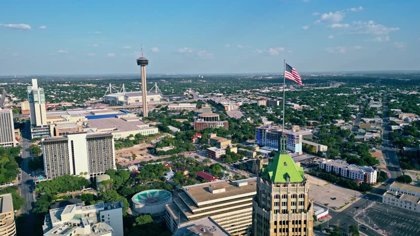 Picturesque view of San Antonio from Venue Villita and Tower Life Building