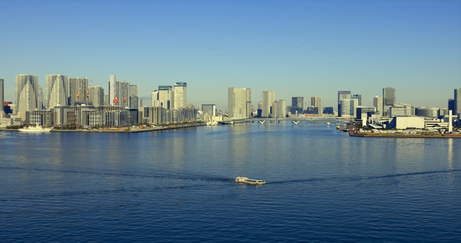 A group of buildings in the Tokyo bay area