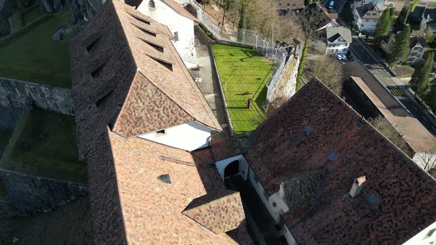Aarburg Aargau Switzerland rooftop terrace view aerial