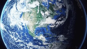 Earth zoom in from space and focus on Suhl, Germany. 3D Animation. Video footage. Background for travel intro.
