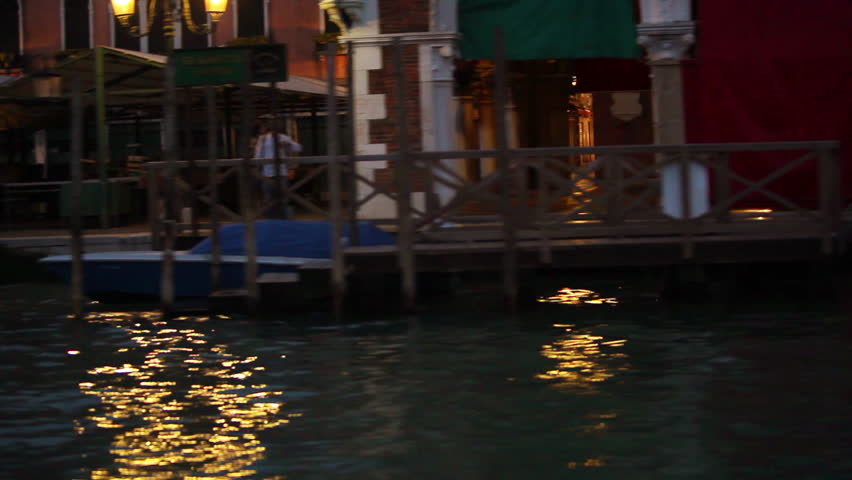 Floating near docks on the Venice Canal
