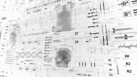 Medical UI monitoring MRI x ray Scan.Heard rate monitor.white backgroud. Futuristic Technological Interface. Sceleton, 3D Model Animation.Healthcare. - Powered by Shutterstock - Get 15% off with code: PIKWIZARD15