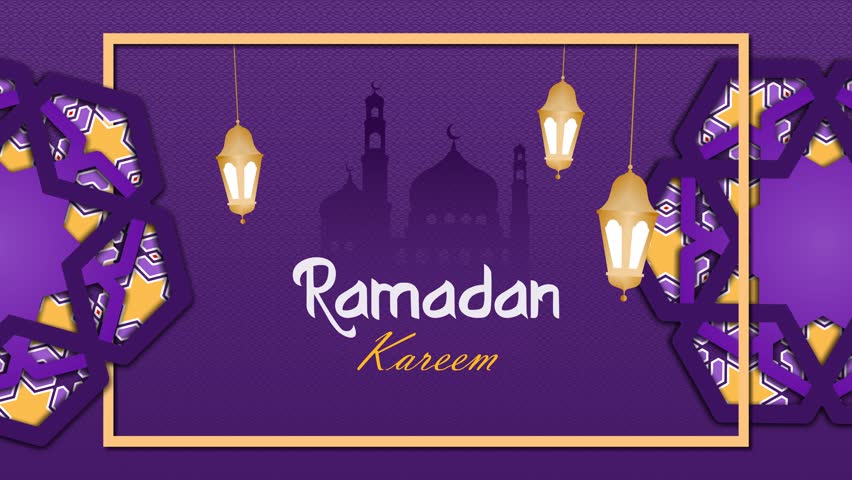 Ramadan Kareem A Dynamic LED Display In 4k, looping animation video, purple color, grunge Royalty-Free Stock Footage #3442925391