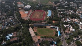 An early-morning aerial video shoot was conducted at the cricket stadium located in Pondycherry City, a former French colony. promenade is typically one of the best places to go on vacation.