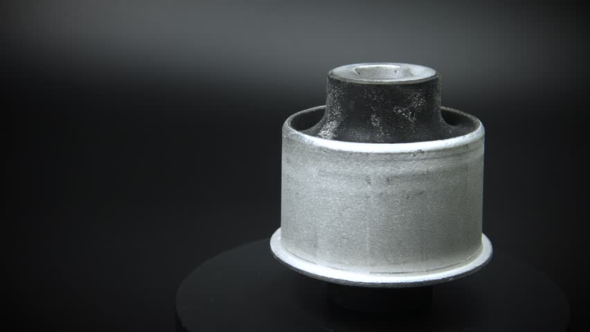 New polyurethane silent block, bushes on a black background. Auto parts