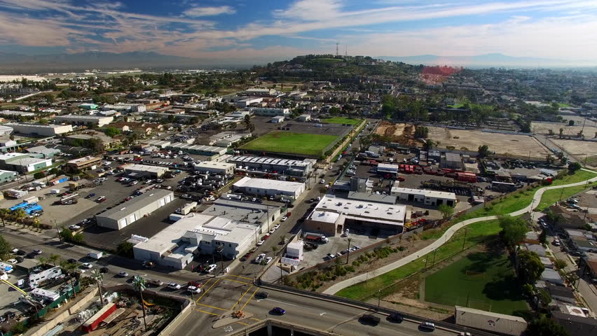 Aerial Forward Tilt Down Beautiful View Of Residential City On Sunny Day - Long Beach, California