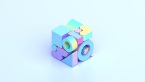 Abstract 3d render, colorful geometric animation, 4k seamless looped video - Powered by Shutterstock - Get 15% off with code: PIKWIZARD15
