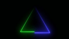 Flicker neon line triangle frame animation. Neon light triangle border animation on black background. - Powered by Shutterstock - Get 15% off with code: PIKWIZARD15