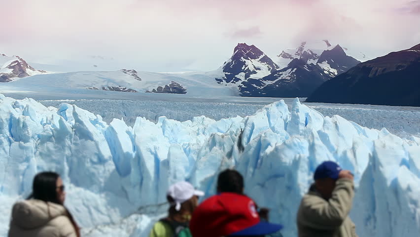 Tourists Watching Perito Moreno Glacier From Balconies In El Calafate - 4K