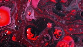 Background video abstract movement of blue and red and black liquid flow. Mixing colorful liquids slow motion video. High quality 4k footage